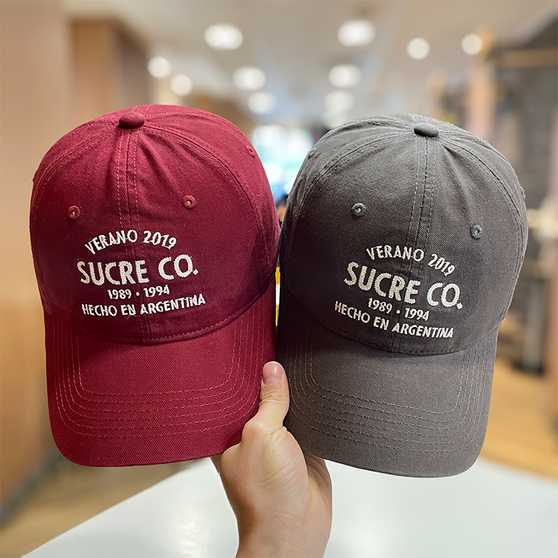 大头围帽子女时尚刺绣字母软顶棒球帽帽春夏百搭防晒显脸小鸭舌帽