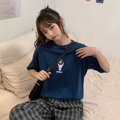 實拍  短袖t恤女半袖卡通上衣星空印花