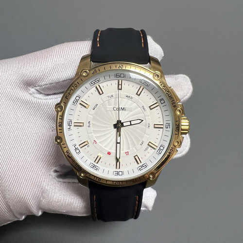 正品ColMi品牌时尚潮流间金白盘精钢石英休闲时尚橡胶手表男高级