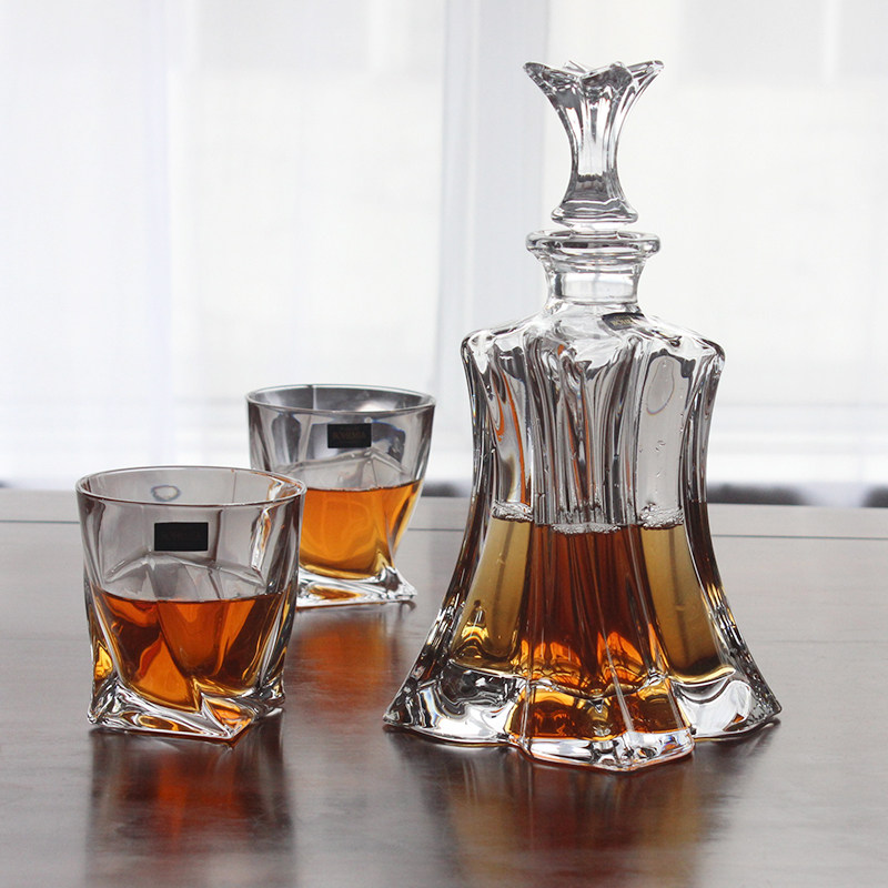 捷克进口BOHEMIA水晶杯水杯 威士忌洋酒瓶Florale套装酒具