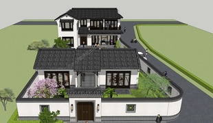 中式 鄉村別墅農村自建房設計圖紙二層房屋建筑現成施工圖014 風格