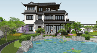 中式 鄉村別墅農村自建房設計圖紙三層房屋建筑現成施工圖003 風格