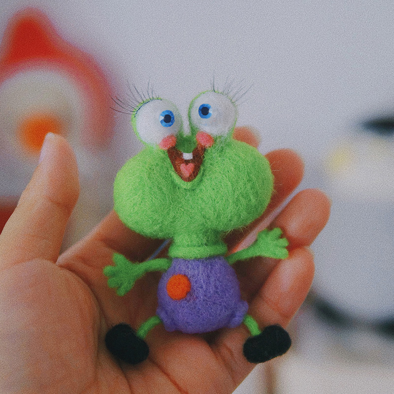 手工diy海绵宝宝的玩具毛绒卡通玩偶儿童娃娃羊毛毡戳戳乐材料包