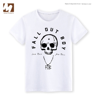 fall out boy 欧美摇滚乐队 皇冠男女青少年纯棉圆领短袖T恤 潮T