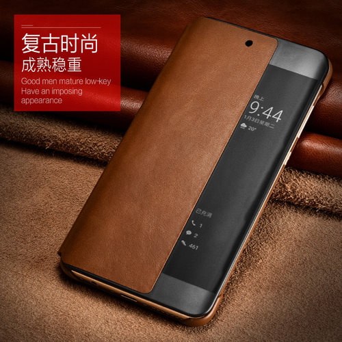 华为p20手机壳真皮翻盖p20pro保护套牛皮原装款CLT/EML-AL00/TL01 - 封面