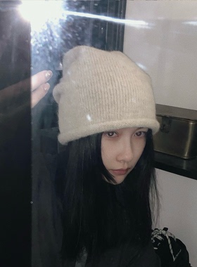 「懒洋洋地和秋冬恋爱」百搭显脸小的卷边堆堆针织毛线帽