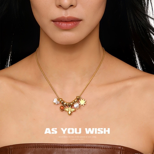 素吊坠项链八芒星蜜蜂高级感精致锁骨链女 复古多元 ASYOUWISH 时尚