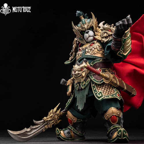 Herotoys吴青龙熊猫人铁骑将军绿色款魔兽限定版可动手办模型全新