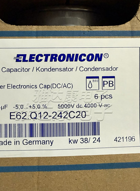 4000vac 2.4uf 5000vdc e62.Q12-242C20 epectronicon 薄膜电容器
