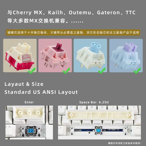 五面原厂PBT热升华主题涂鸦蓝绿机械键盘键帽客制化keycaps小全套