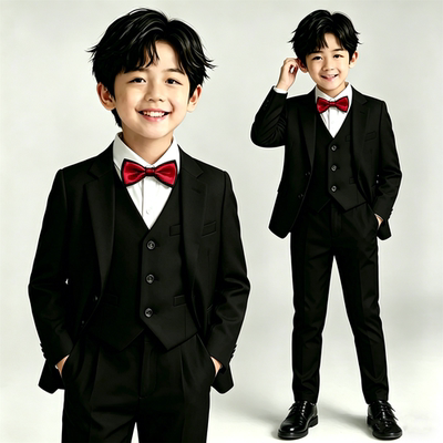 儿童礼服套装西服花童背带裤幼儿园合唱拍照表演服朗诵钢琴演出服 — 6