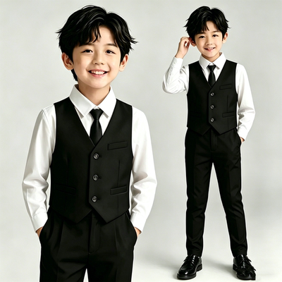 儿童礼服套装西服花童背带裤幼儿园合唱拍照表演服朗诵钢琴演出服 — 2