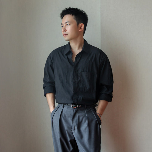 老钱风莱赛尔天丝垂感衬衣