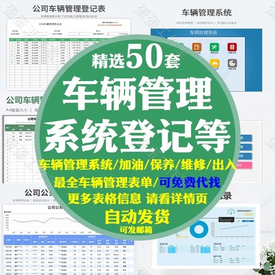 公司车辆管理系统登记表进出入使用保险台账施工加油费用保养维修