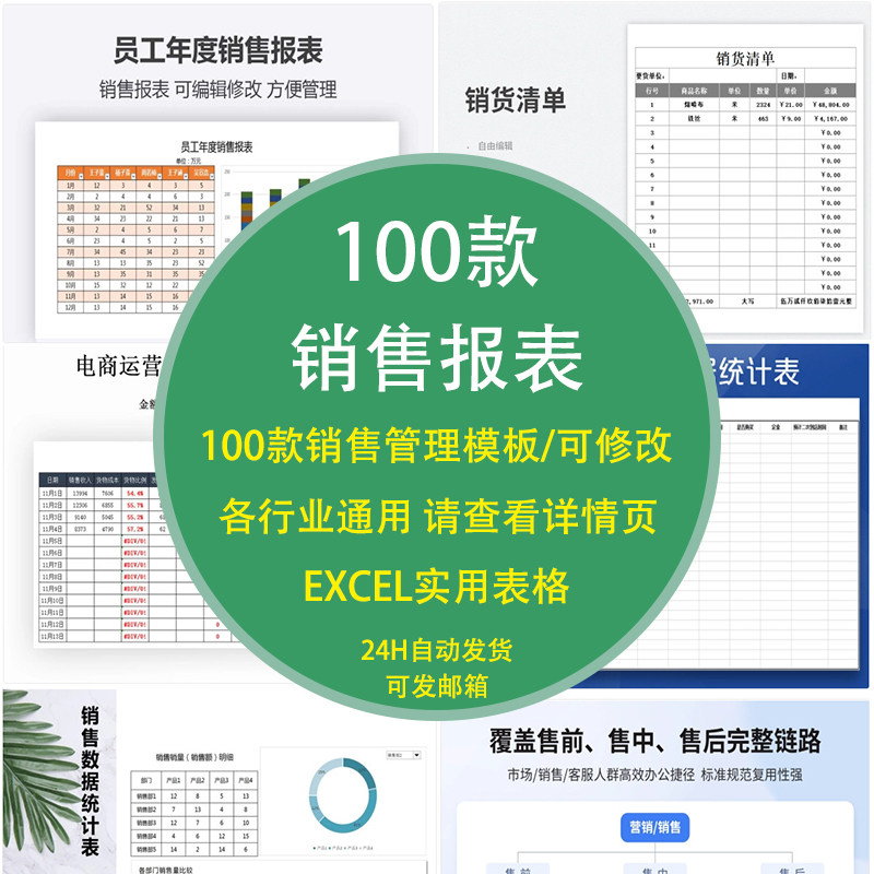 销售报表excel模板报价单产品信息公司企业电商业绩报表销售数据
