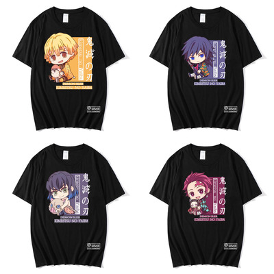 日漫鬼灭之刃短袖anime夏季纯棉成人欧码T恤宽松休闲品质半袖