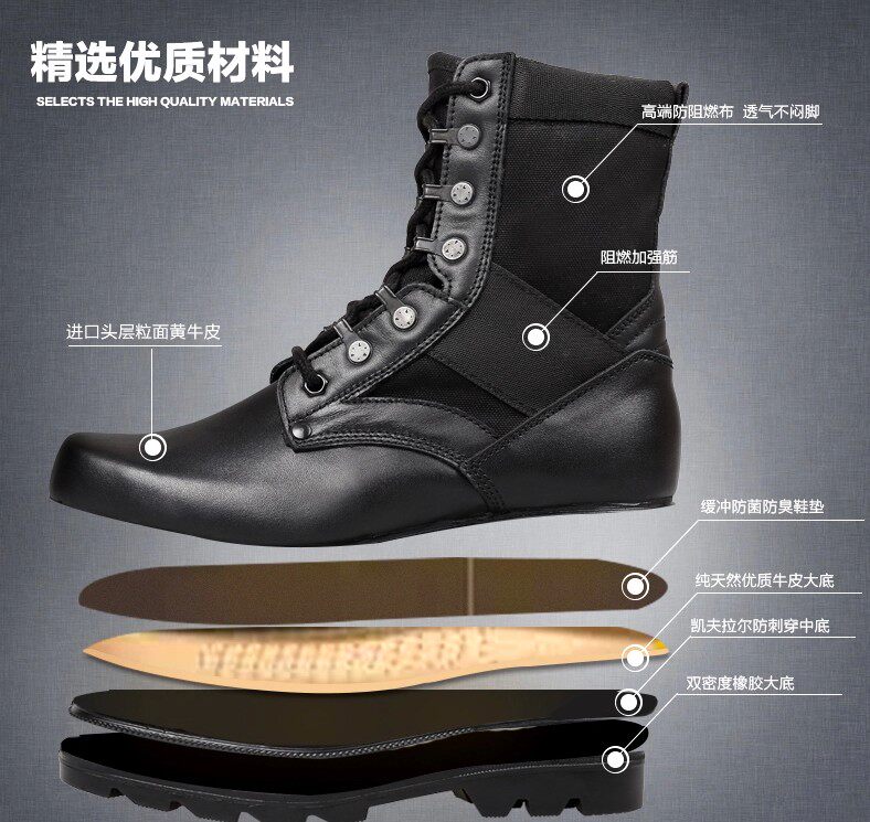 Bottes militaires en cuir - porter - Ref 1398303 Image 4