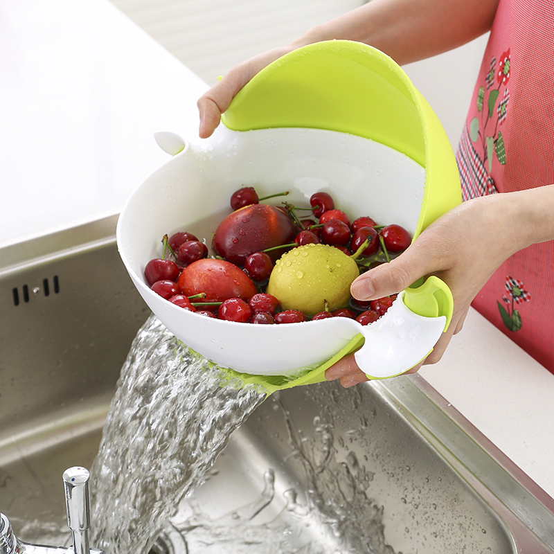 麦迪龙大号双层多用洗菜蓝沥水篮