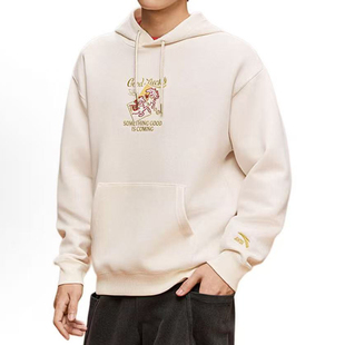 安踏好事发生加绒连帽卫衣男马年新年款休闲加厚上衣152618707S