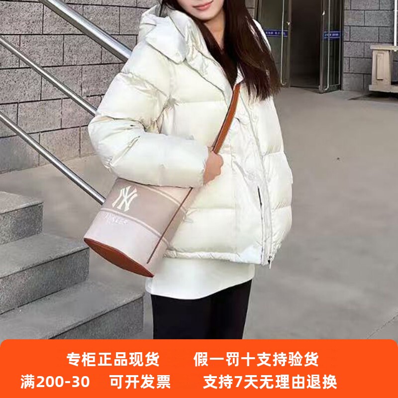 国内现货MLB男女25新款NY帆布复古单肩包休闲斜挎水桶包3ABMB015N