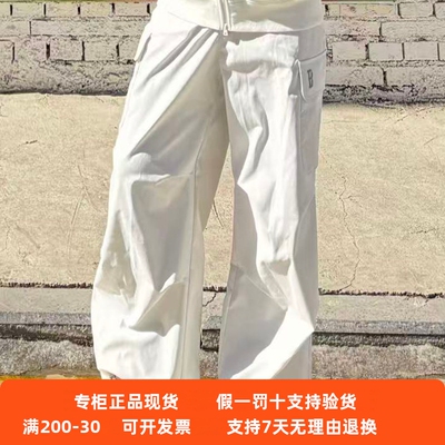 正品现货MLB女士26年NY刺绣新款运动休闲工装风直筒长裤3FWPB0161