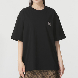 MLB短袖T恤大LOGO男女情侣款25年夏季新款宽松时尚休闲3ATSB6453