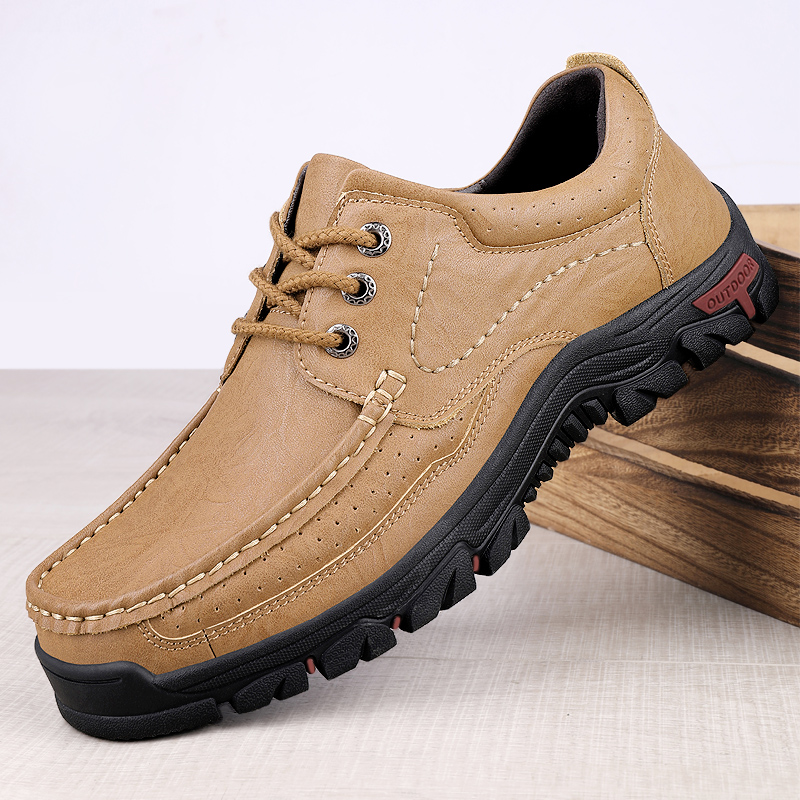 头层牛皮男鞋户外登山运动休闲鞋