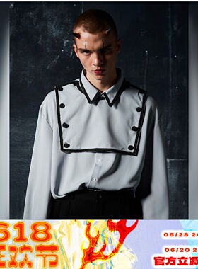 ME3HCHAIN 2020FW 原创设计 通用 背后流苏 刘宇同款宽松衬衣