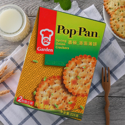 盒包嘉顿香葱薄饼干225g早餐