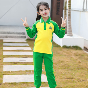 广州番禺区小学生统一校服套装夏装短袖t恤男生女生秋装纯棉长裤