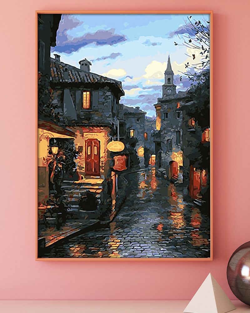 佳彩天颜 数字油彩画diy油画城市风景夜景手绘填色客厅装饰画挂画