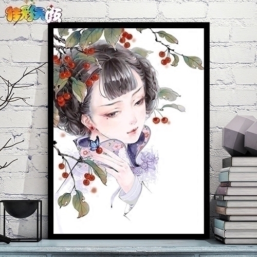 佳彩天颜diy数字油彩画减压中国古风人物情侣手绘填色