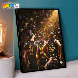 佳彩天颜diy数字油画填充篮球明星浓眉詹姆斯科比湖人NBA冠军油画