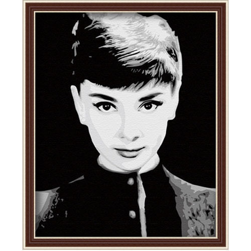 佳彩天颜 diy数字油画人物油画客厅手绘油彩装饰名画 奥黛丽 赫本