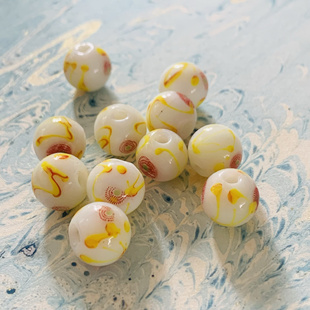 淄博博山12mm透色凤眼新工艺老琉璃散珠手串文玩饰品