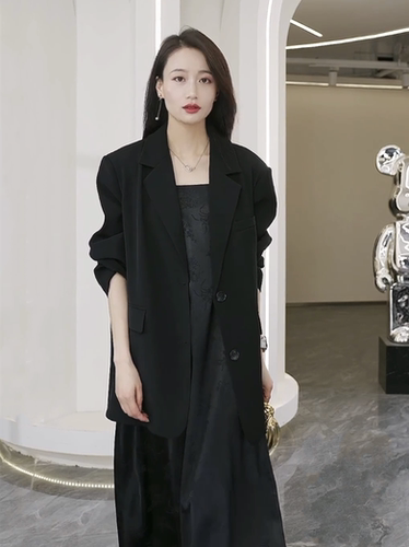 长袖宽松显瘦袖口提花轻奢小西装