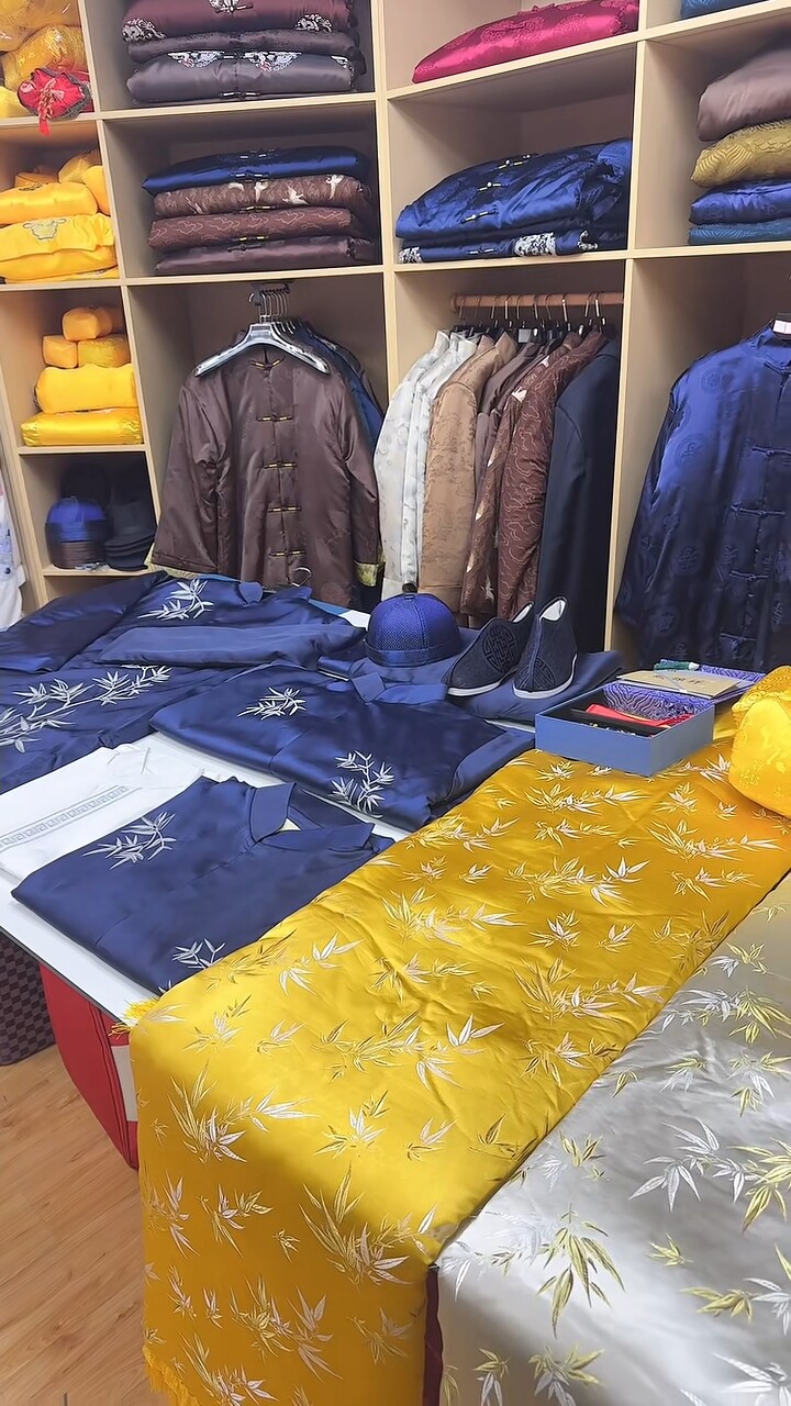 高档男款真丝刺绣七件套全套搭配送老衣百年服寿服增福添寿冲喜