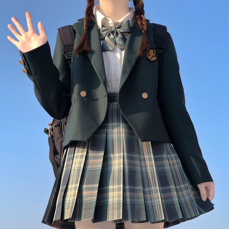 基础款JK制服西服套装校供感一粒扣小西装外套女学生短款校服