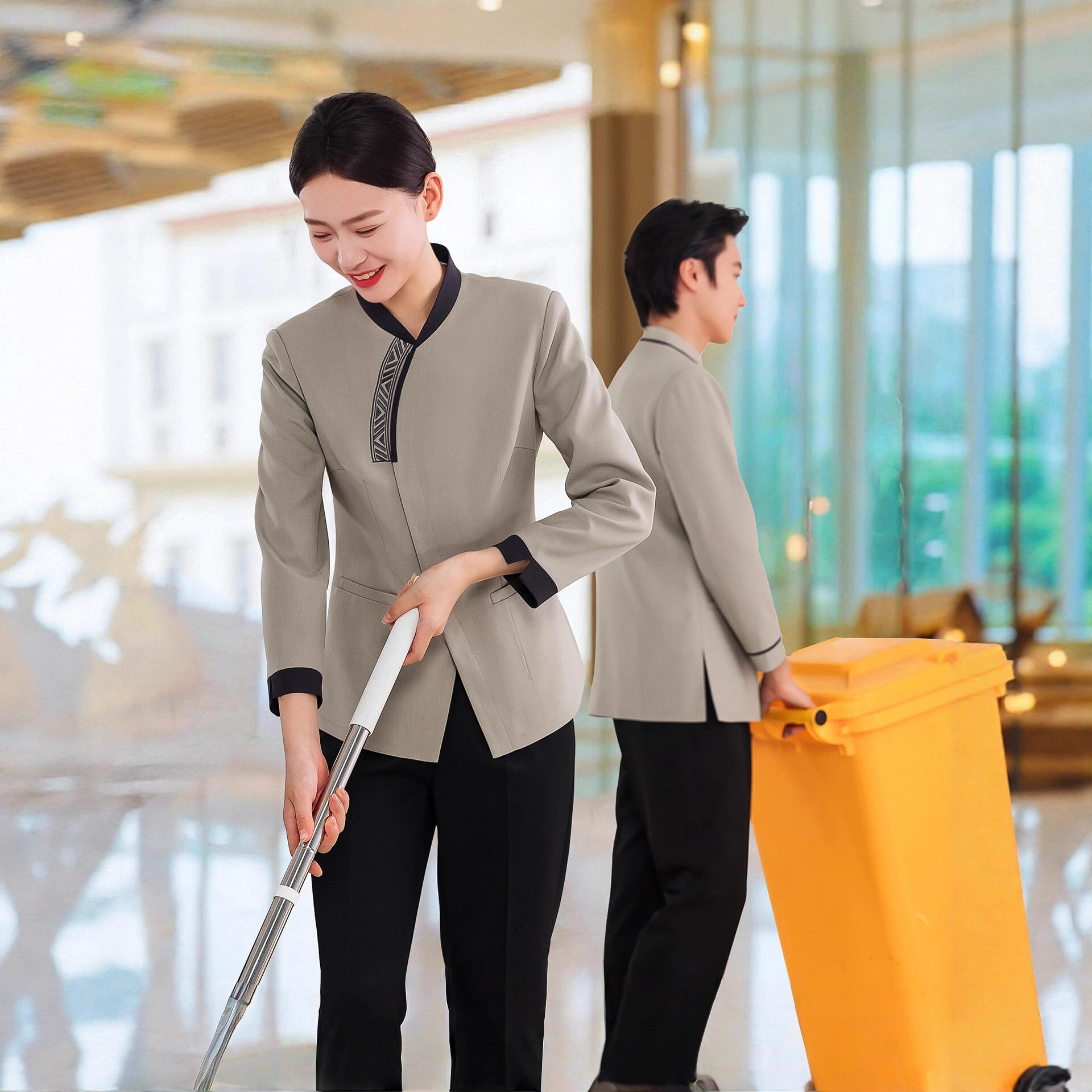 小区物业保洁阿姨工作服女长袖酒店客房服务员布施衣者秋冬装