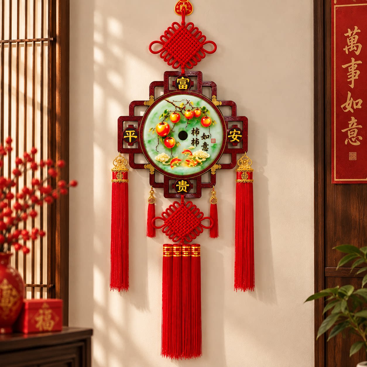 【平安扣】【仿玉挂件】高档乔迁过年结婚喜庆挂件福字X