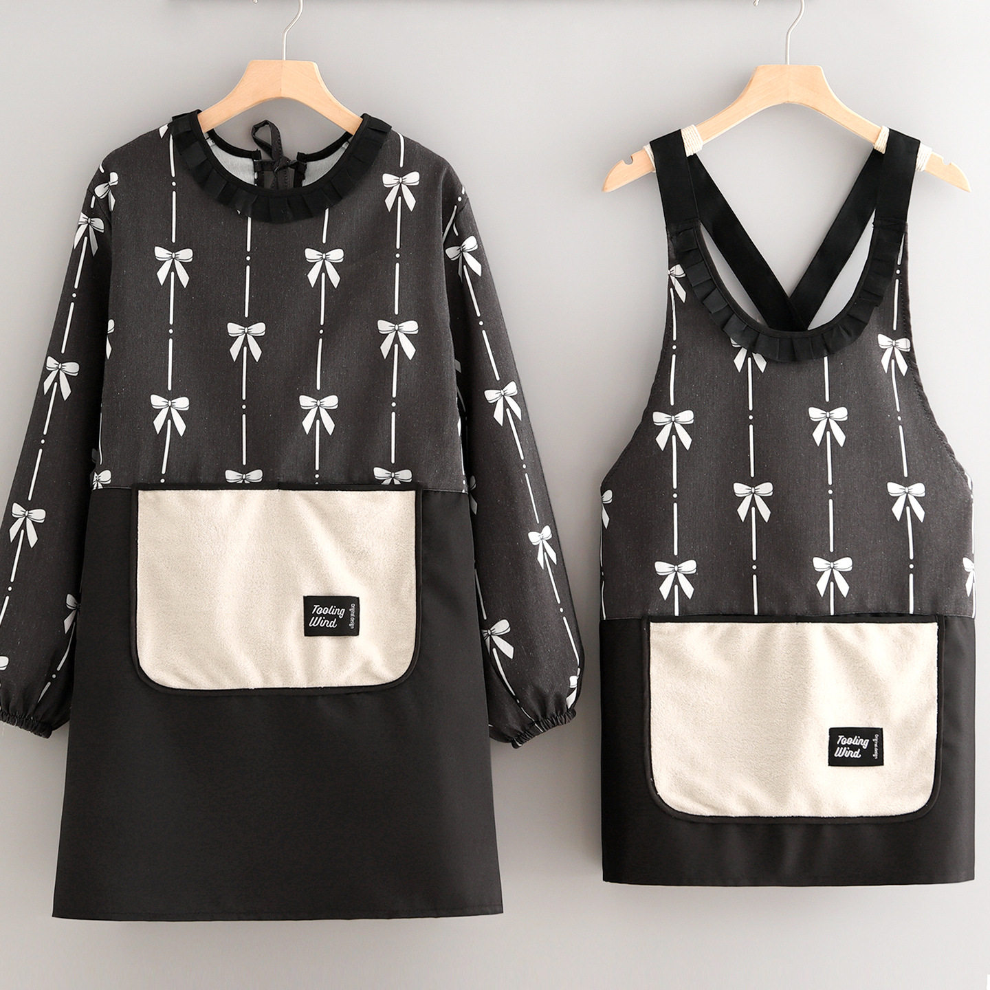 小清新帆布围裙透气耐脏长袖罩衣工作服防污餐饮上班家用围裙成人,家庭/个人清洁工具,围裙,淘宝优惠券,粉丝福利购,淘宝优惠卷