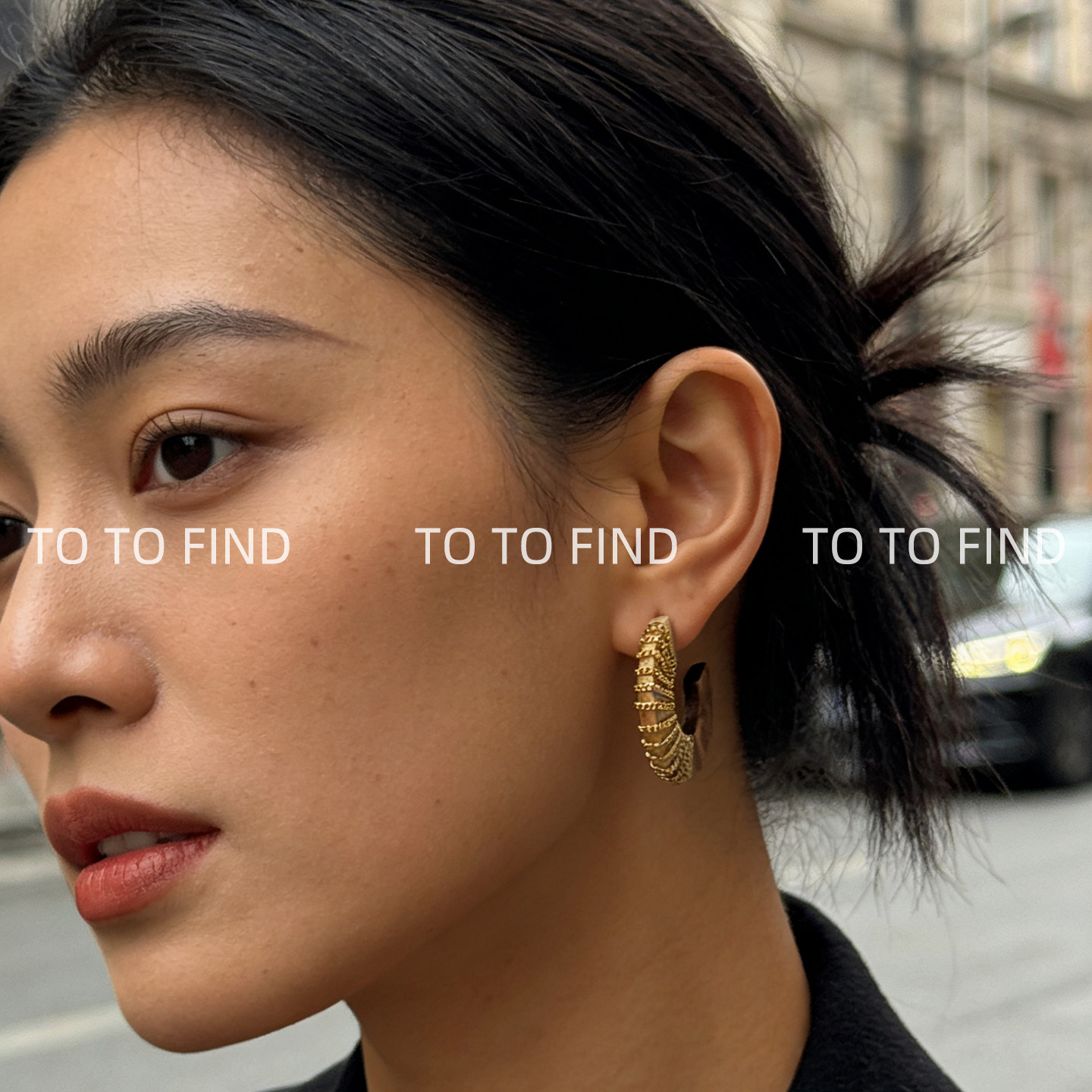 TO TO FIND 秋冬美拉德 | 木质金属链条个性耳环女度假风