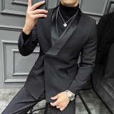 高级感结婚西服套装男礼服塔士多青果领西装两件套LJT669-P247，男装西服套装，电商A213