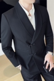 风休闲盘扣西服宴会西装青果领高档帅气西装外套男DX953-P168，男装西服套装，电商A213