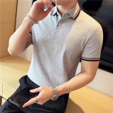 新疆长绒棉液氨科技~夏季薄款织带撞色polo衫男短袖t恤PL2261-P57，男装Polo衫，电商A213