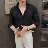 量大来谈~好版型质感帅气高级感华夫格长袖衬衫白色衬衣CXT2-P58，男装衬衫，电商A213