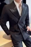 高级感品质面料~结婚西服男礼服塔士多双排扣西装套装LJT288-P247，男装西服套装，电商A213