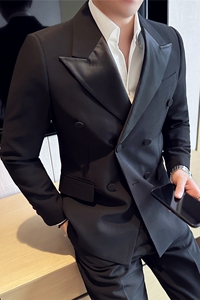 高级感品质面料~结婚西服男礼服塔士多双排扣西装套装LJT288-P247图片