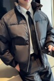 冬季立领轻薄羽绒服90白鸭绒保暖外套男面包服黑色M23088-P255，男装羽绒服，电商A213
