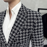 潮男主持人宴会礼服帅气西服外套时尚千鸟格西装厚款DX118-P155，男装西服套装，电商A213